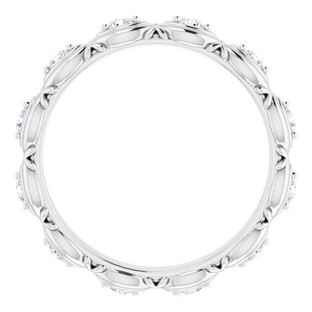 0.36 ct. Round Diamond Floral Design Eternity Band-VIRABYANI